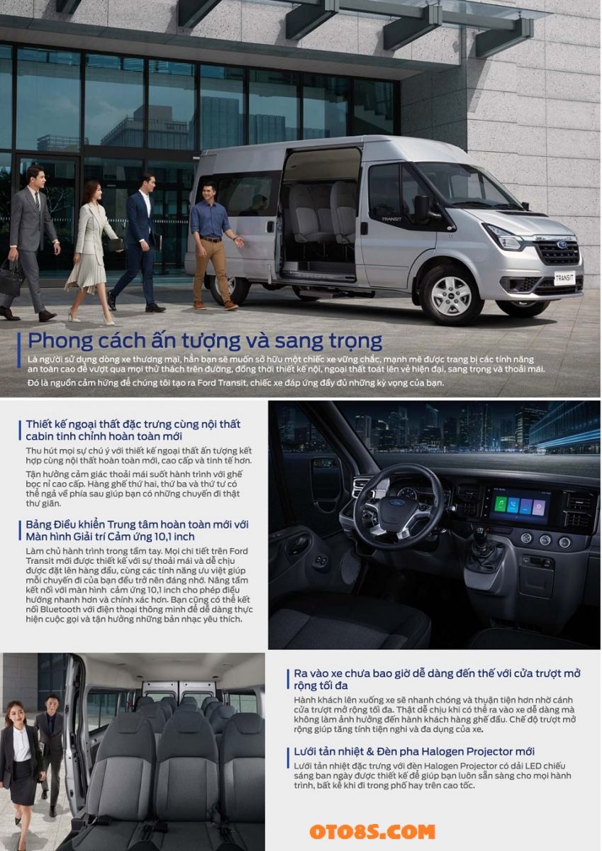 Oto8s Ford Transit 2023 Giá Bán Lăn Bánh, Hình Ảnh, Thông Số Kỹ Thuật